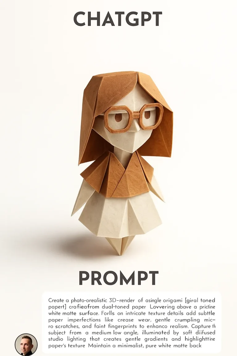Photorealistic 3D Renders of Origami Girls