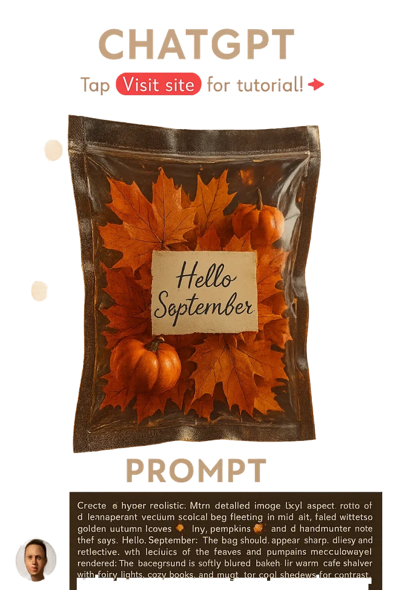 Hyperrealistic Floating Vacuum-Sealed Autumn Bag