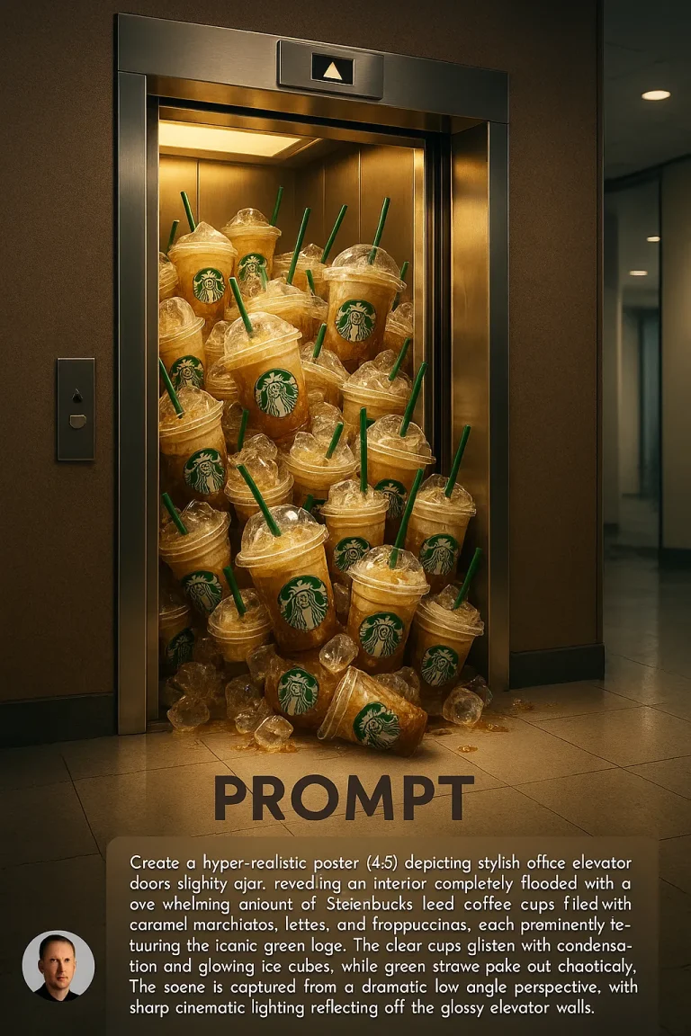 Hyperrealistic Office Elevator Scene