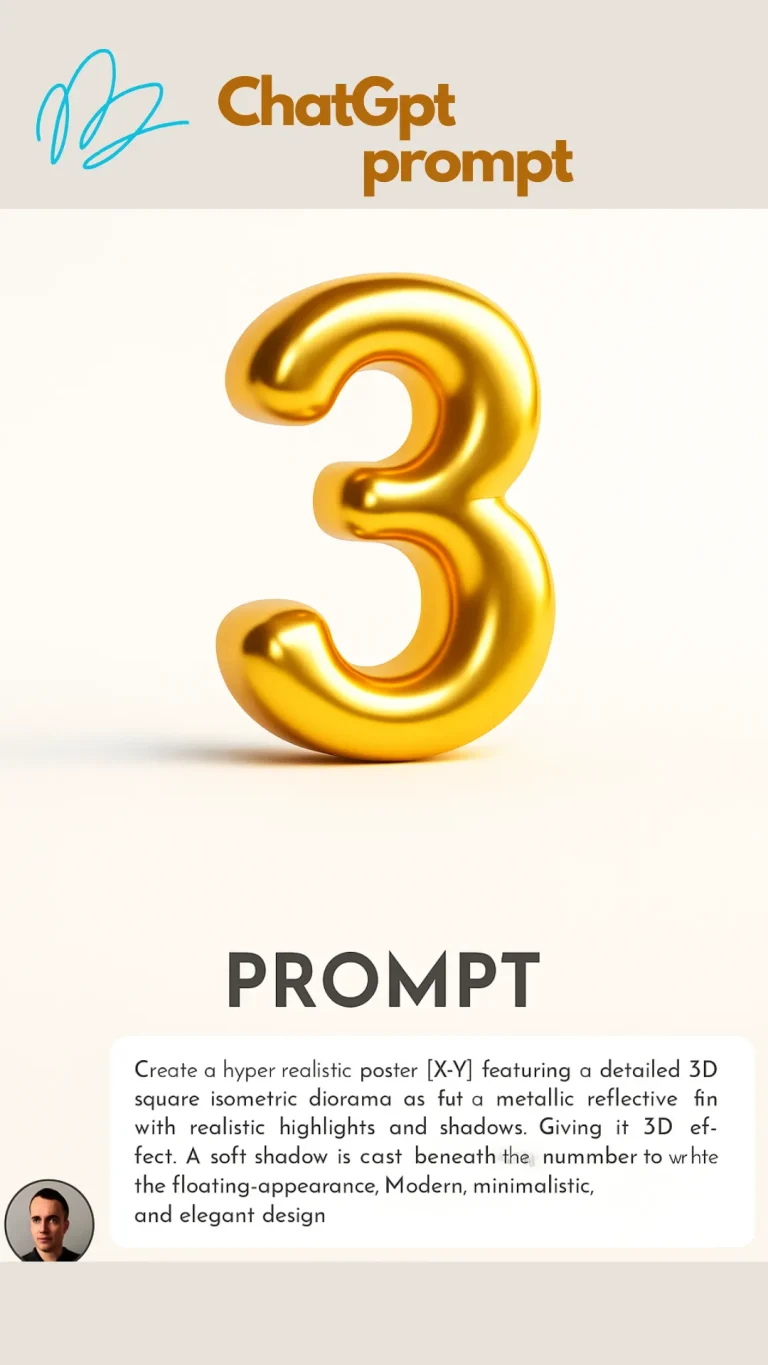 Glossy Golden Letter G Prompt