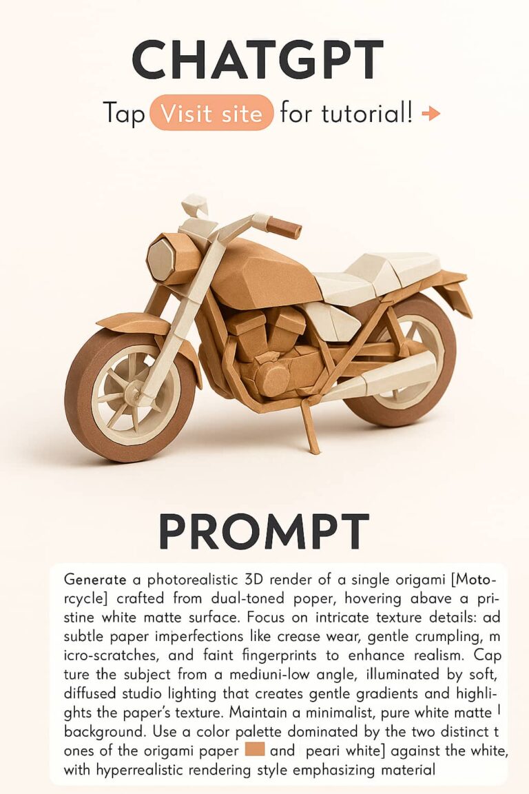 Photorealistic Origami Bike